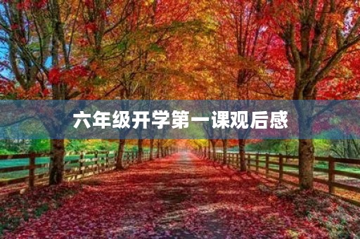 六年级开学第一课观后感 六年级开学第一课观后感