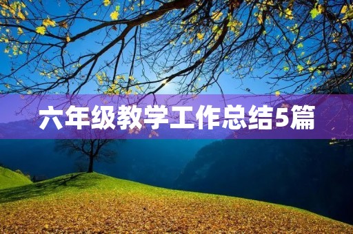 六年级教学工作总结5篇