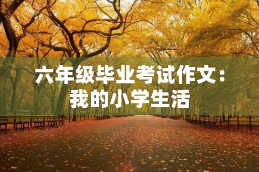 六年级毕业考试作文:我的小学生活 六年级毕业考试作文:我的小学生活
