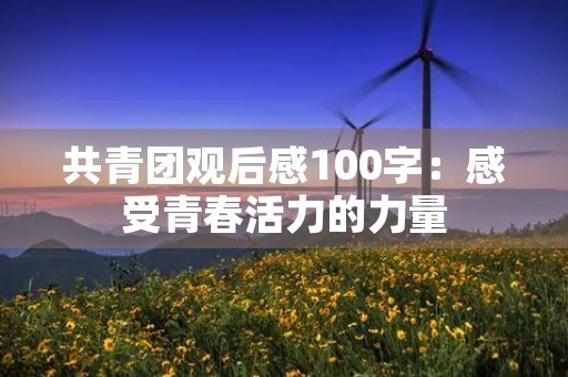 共青团观后感100字:感受青春活力的力量 共青团观后感100字:感受青春活力的力量