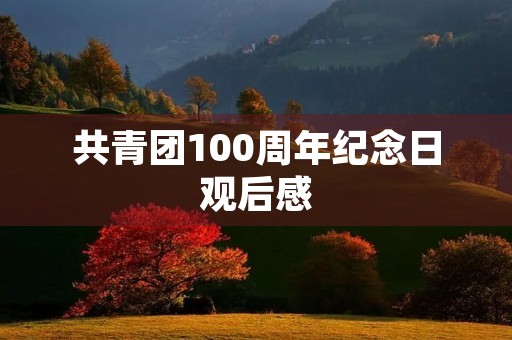 共青团100周年纪念日观后感