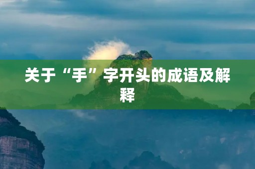 关于“手”字开头的成语及解释 关于“手”字开头的成语及解释