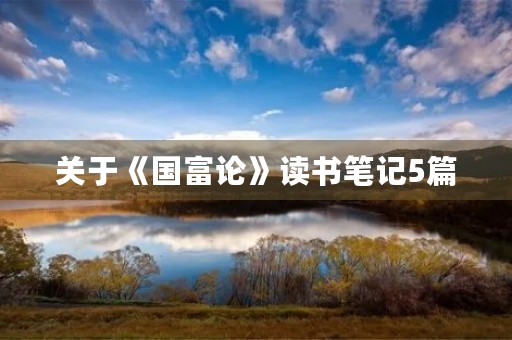 关于《国富论》读书笔记5篇 关于《国富论》读书笔记5篇