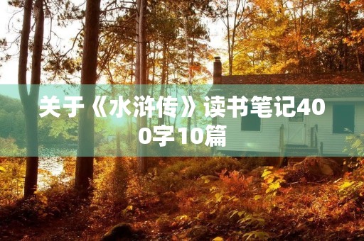关于《水浒传》读书笔记400字10篇