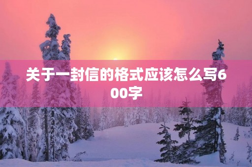 关于一封信的格式应该怎么写600字