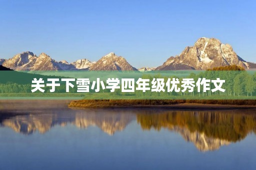 关于下雪小学四年级优秀作文