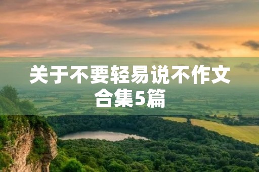 关于不要轻易说不作文合集5篇 关于不要轻易说不作文合集5篇
