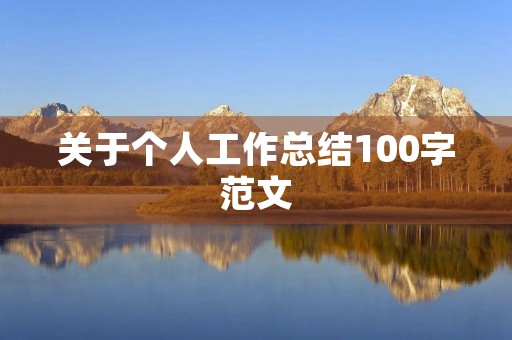 关于个人工作总结100字范文
