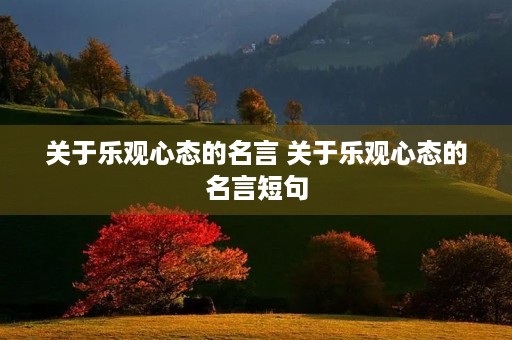 关于乐观心态的名言 关于乐观心态的名言短句 关于乐观心态的名言 关于乐观心态的名言短句