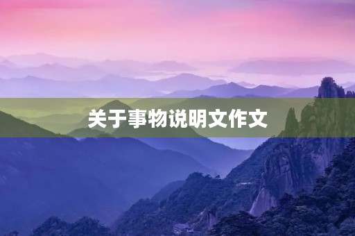 关于事物说明文作文
