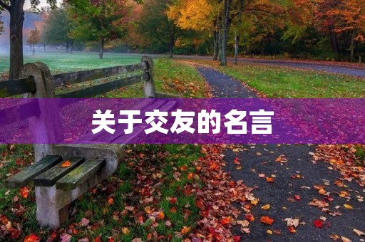 关于交友的名言(关于交友的名言警句有哪些)