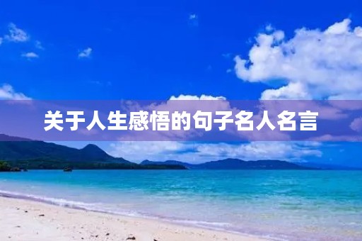 关于人生感悟的句子名人名言，关于人生感悟的句子名人名言短句