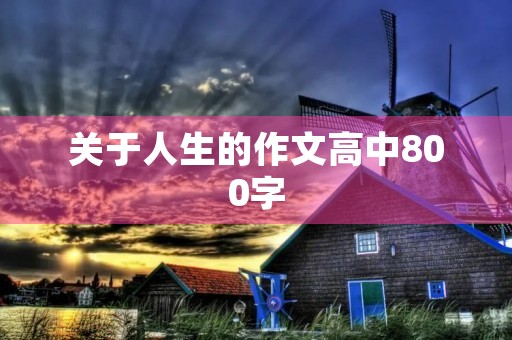 关于人生的作文高中800字 关于人生的作文高中800字