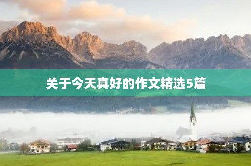 关于今天真好的作文精选5篇 关于今天真好的作文精选5篇