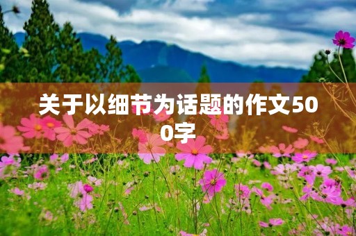 关于以细节为话题的作文500字 关于以细节为话题的作文500字