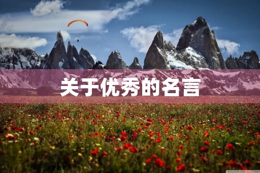 关于优秀的名言(关于优秀的名言警句)