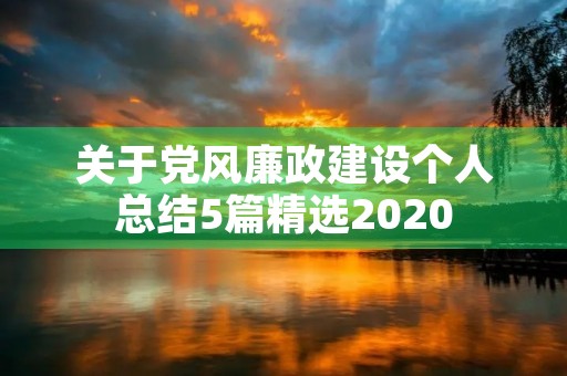 关于党风廉政建设个人总结5篇精选2020
