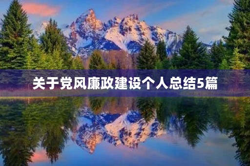 关于党风廉政建设个人总结5篇 关于党风廉政建设个人总结5篇