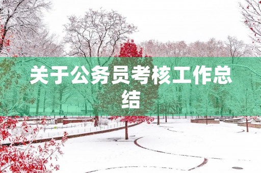 关于公务员考核工作总结