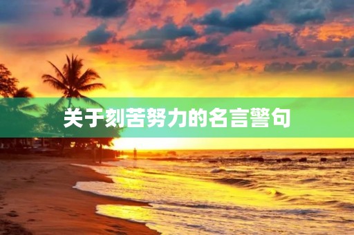 关于刻苦努力的名言警句(关于刻苦努力的名言警句有哪些)
