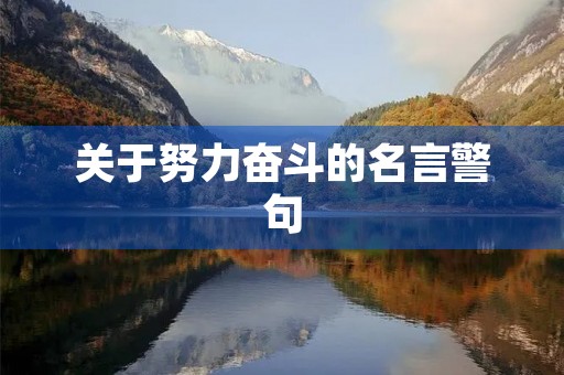 关于努力奋斗的名言警句(关于努力奋斗的名言警句摘抄大全) 关于努力奋斗的名言警句(关于努力奋斗的名言警句摘抄大全)