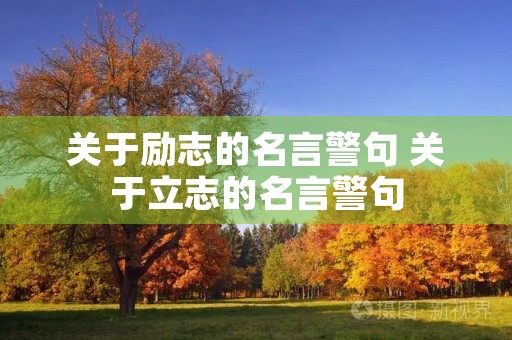 关于励志的名言警句 关于立志的名言警句 关于励志的名言警句 关于立志的名言警句