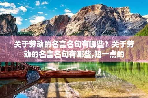 关于劳动的名言名句有哪些?关于劳动的名言名句有哪些,短一点的 关于劳动的名言名句有哪些?关于劳动的名言名句有哪些,短一点的