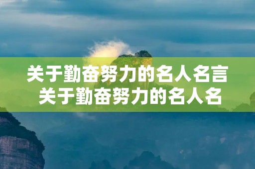 关于勤奋努力的名人名言 关于勤奋努力的名人名言中国
