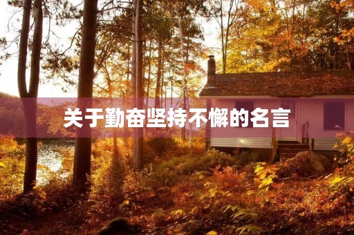关于勤奋坚持不懈的名言(关于勤奋坚持不懈的名言有哪些)