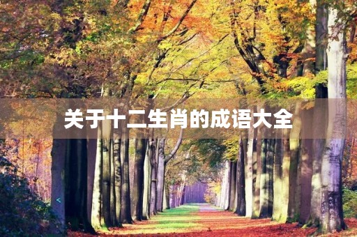 关于十二生肖的成语大全 关于十二生肖的成语大全