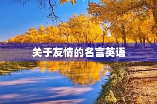 关于友情的名言英语，关于友情的名言英语句子