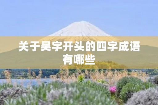 关于吴字开头的四字成语有哪些