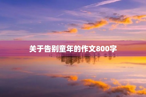 关于告别童年的作文800字 关于告别童年的作文800字