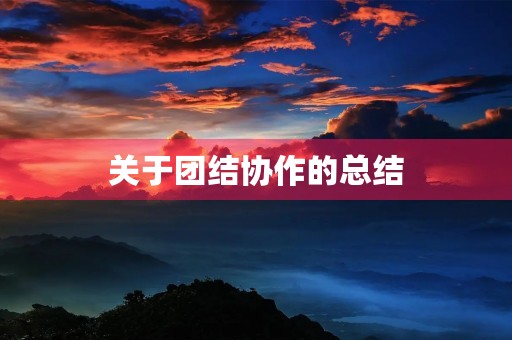 关于团结协作的总结