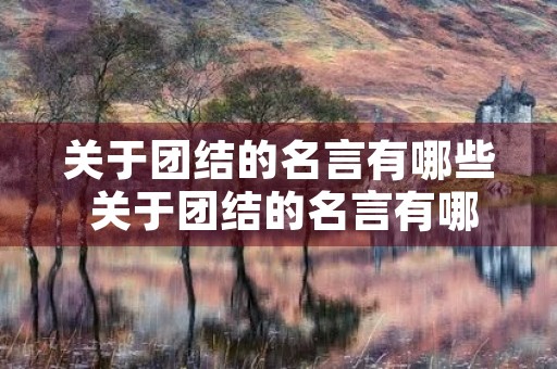 关于团结的名言有哪些 关于团结的名言有哪些四年级