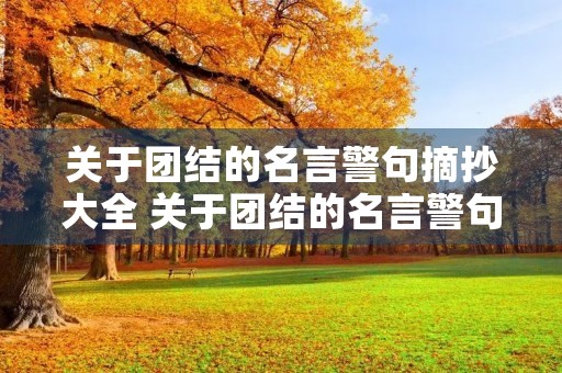 关于团结的名言警句摘抄大全 关于团结的名言警句摘抄大全短句 关于团结的名言警句摘抄大全 关于团结的名言警句摘抄大全短句