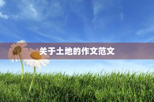 关于土地的作文范文