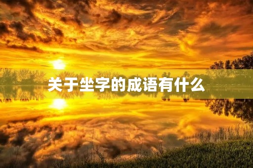 关于坐字的成语有什么 关于坐字的成语有什么