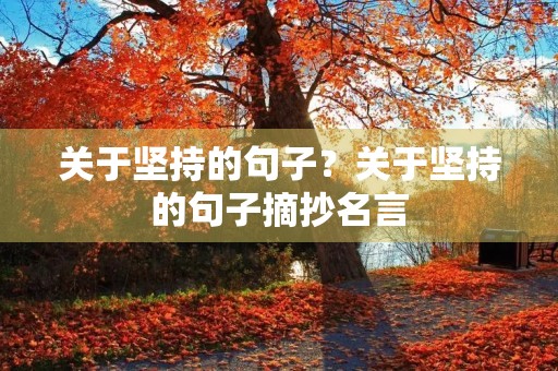 关于坚持的句子?关于坚持的句子摘抄名言 关于坚持的句子?关于坚持的句子摘抄名言