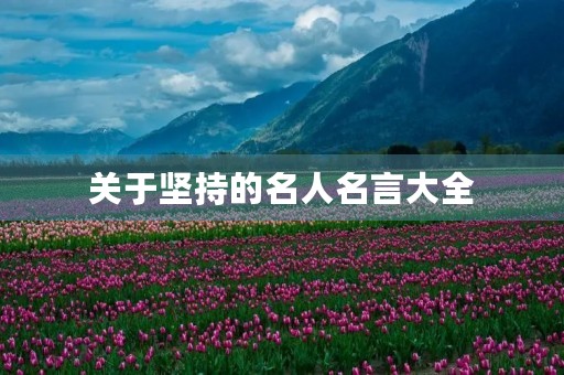 关于坚持的名人名言大全，关于坚持的名人名言大全经典励志
