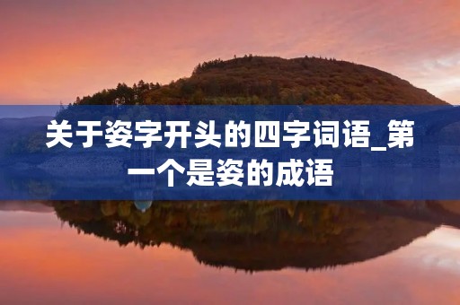 关于姿字开头的四字词语_第一个是姿的成语