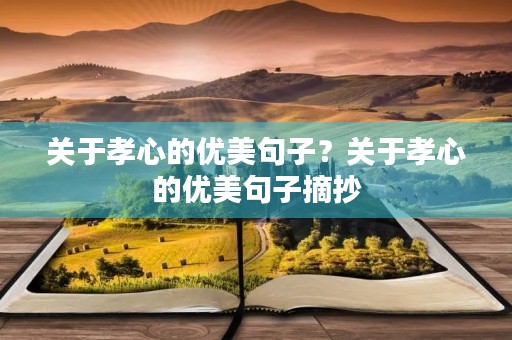 关于孝心的优美句子?关于孝心的优美句子摘抄 关于孝心的优美句子?关于孝心的优美句子摘抄