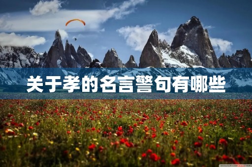 关于孝的名言警句有哪些(关于孝的名言警句有哪些,加作者名字) 关于孝的名言警句有哪些(关于孝的名言警句有哪些,加作者名字)
