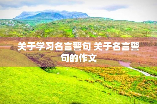 关于学习名言警句 关于名言警句的作文 关于学习名言警句 关于名言警句的作文