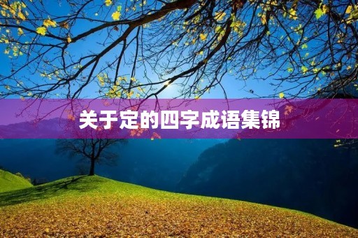 关于定的四字成语集锦