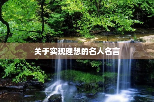 关于实现理想的名人名言(关于实现理想的名人名言短句) 关于实现理想的名人名言(关于实现理想的名人名言短句)