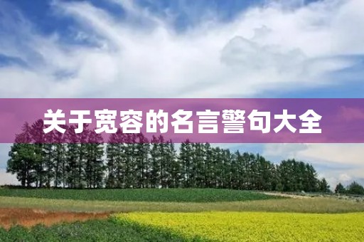 关于宽容的名言警句大全,关于宽容的名言警句大全 加翻译 关于宽容的名言警句大全,关于宽容的名言警句大全 加翻译