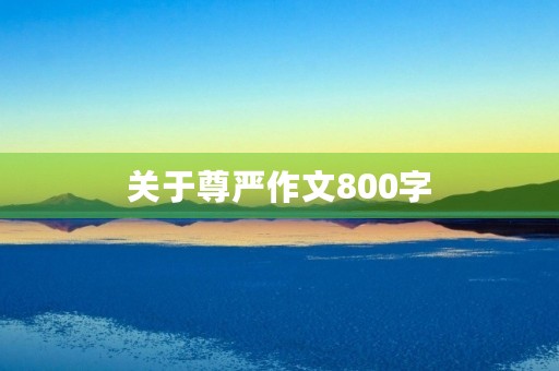 关于尊严作文800字 关于尊严作文800字