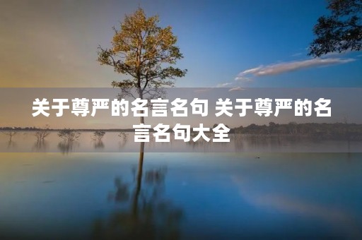 关于尊严的名言名句 关于尊严的名言名句大全 关于尊严的名言名句 关于尊严的名言名句大全