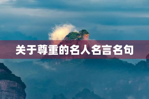 关于尊重的名人名言名句(关于尊重的名人名言名句大全)